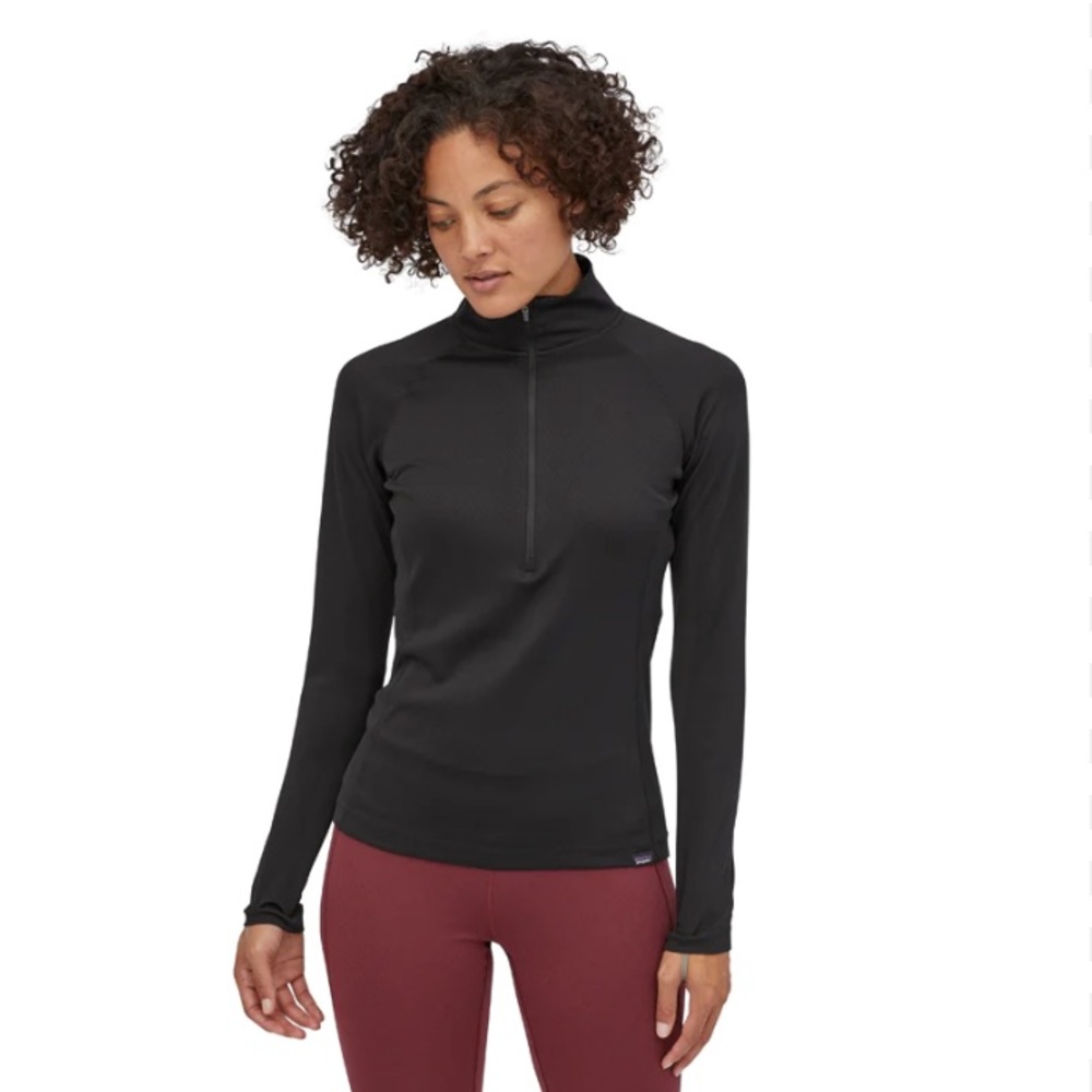 Black Patagonia black mock neck lightweight layering piece s